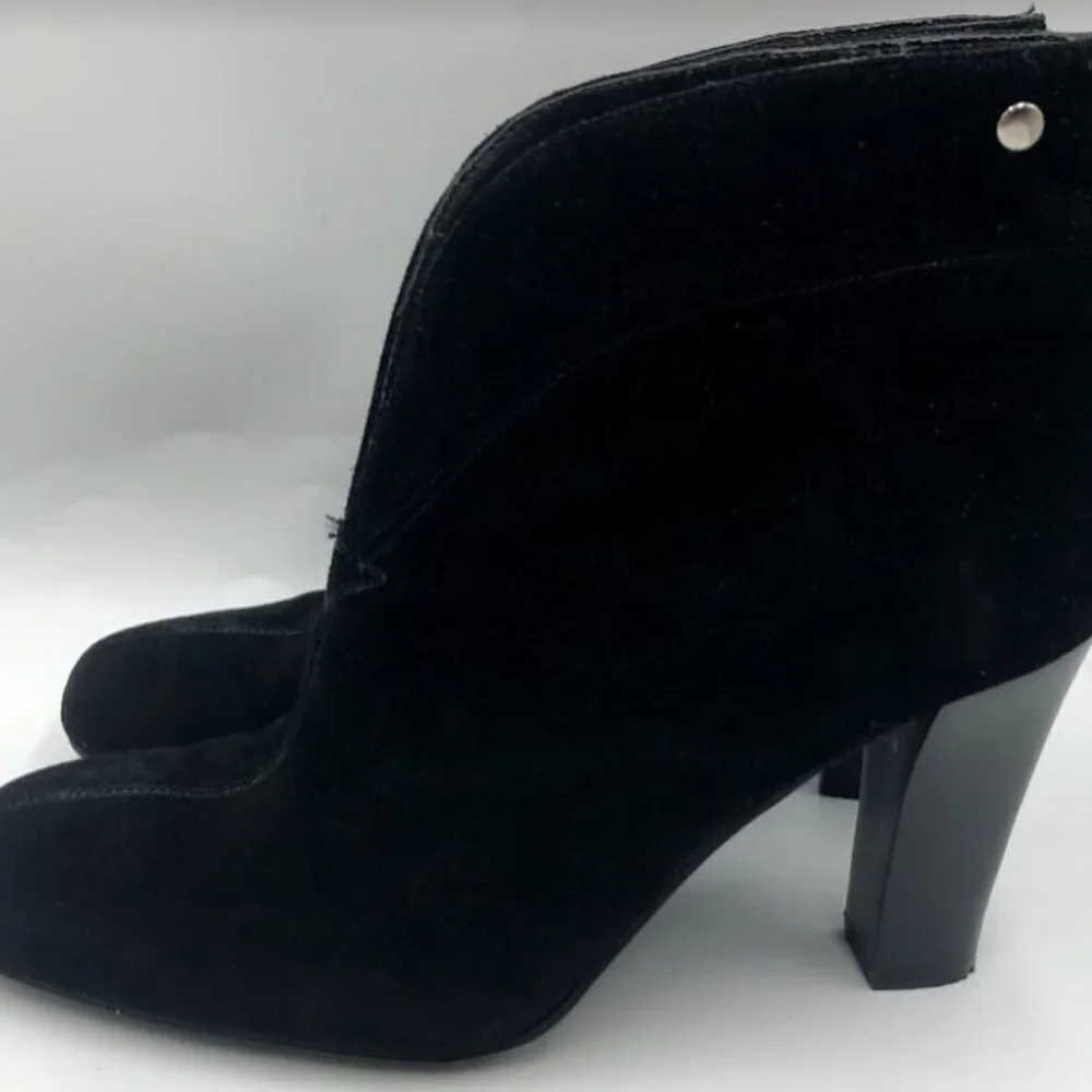 Franco Sarto Women's Black Suede Leather Booties